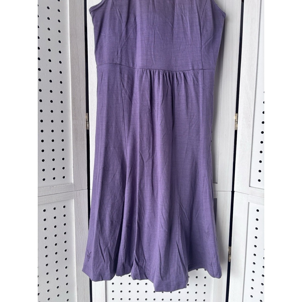 Ibex Women's Small Purple Tie Neck Mini Sundress Built In Bra Merino Wool - Picture 3 of 6